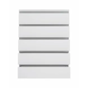 Comoda Fribo FRIK06 cu 5 Sertare, 82.8x40x113.9 h cm, Pal Melaminat, Alb Alpin