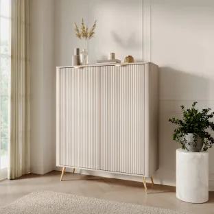 Comoda Lante 2 Usi, 113.2x38x134.1 cm, MDF, Beige