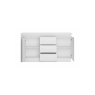 Comoda Lyon LYOK01 2 Usi + 3 Sertare, 157.7x42x89.1 h cm, Pal Melaminat, Alb Alpin/Alb Lucios