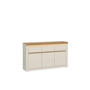 Comoda Naxxar NAXK02, 3 Usi + 3 Sertare, 149x39.6x89.3 h cm, Pal Melaminat/PVC, Stejar Piatra/Casmir