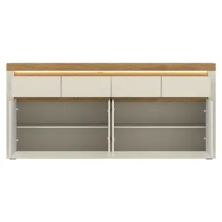 Comoda Naxxar NAXK03, 4 Usi + 4 Sertare, 194x39.6x89.3 h cm, Pal Melaminat/PVC, Stejar Piatra/Casmir