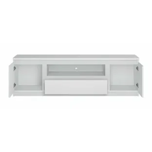 Comoda TV Fribo FRIF01, 2 Usi + Sertar, 165.4x45x51.1 h cm, Pal Melaminat, Alb Alpin
