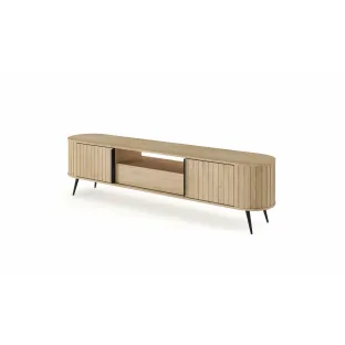 Comoda TV, Lovi 196-2D1S, 196x40.2x51.2 h cm, Front Riflaj, Natur