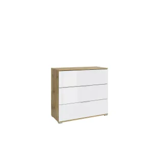 Comoda Zele KOM3S, 95x41x86 CM - Stejar Wotan | Alb lucios