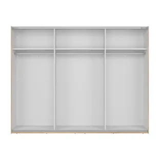 Dulap Cu 3 Usi Culisante Glamour,  280x60.5x215 h cm, Pal Melaminat, Stejar Mauvella/Casmir