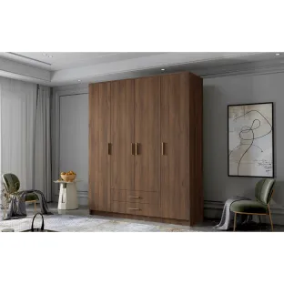 Dulap cu 4 Usi si 2 Sertare Ada 1, 160x52x205 h cm, Pal Melaminat