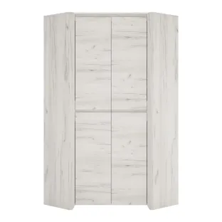 Dulap De Colt Angel TYP21, 96x96x190.5 h cm, Pal Melaminat, Stejar Craft Alb