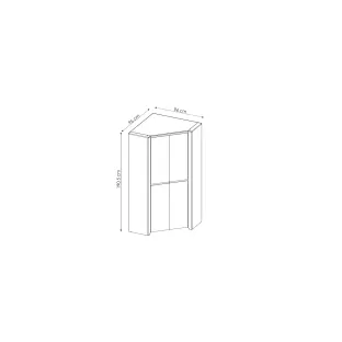 Dulap De Colt Angel TYP21, 96x96x190.5 h cm, Pal Melaminat, Stejar Craft Alb