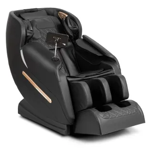 Fotoliu cu Masaj Maximus, 75x142/165x102 h cm, Piele Ecologica, Negru