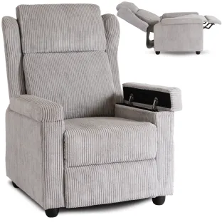 Fotoliu Cu Recliner Sakura, 73x85-136-160x105 cm, Stofa Raiata, Gri