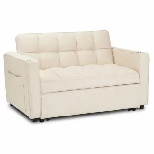 Fotoliu Dublu Extensibil Astana, 141x103x84 h cm, Stofa, Beige