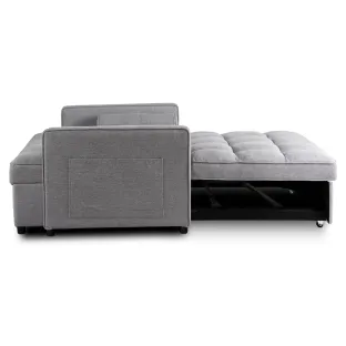 Fotoliu Extensibil Karole, 120x100-193x87 h cm, Stofa, Gri