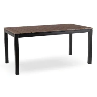 Masa De Gradina Extensibila Arges, 160-210x90x74 cm, Metal/Compozit, Negru/Nuc