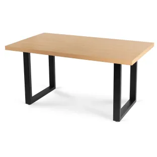 Masa Extensibila Effon, 160-210-260x90x77 h cm, Metal/MDF, Negru/Stejar