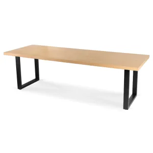Masa Extensibila Effon, 160-210-260x90x77 h cm, Metal/MDF, Negru/Stejar