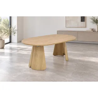 Masa Extensibila Ellipse 100-180x100x75 h cm, Pal Melaminat, Stejar