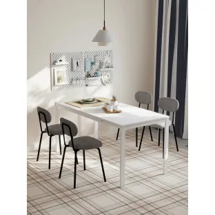 Masa Extensibila Honik, 120-180x74x75 h cm, Metal/Pal Melaminat, Alba
