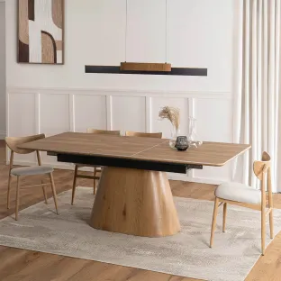 Masa Extensibila Liege, 160-200x90x76 h cm,  Blat Ceramic - Stejar