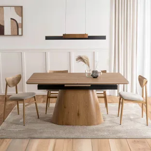 Masa Extensibila Liege, 160-200x90x76 h cm,  Blat Ceramic - Stejar