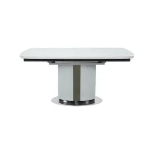 Masa Extensibila Maldon 160-220x90x76 h cm, Blat Ceramic + MDF, Alb Marmura/Gri