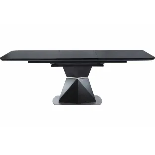 Masa Extensibila Novara, 160-220x90x76 h cm, Blat Cermic + MDF, Negru