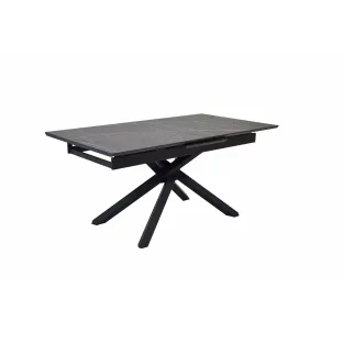 Masă extensibilă ORION 160–200×90×76 cm, Structura Metalica/Blat Pal Melaminat, Negru/Negru Piatra
