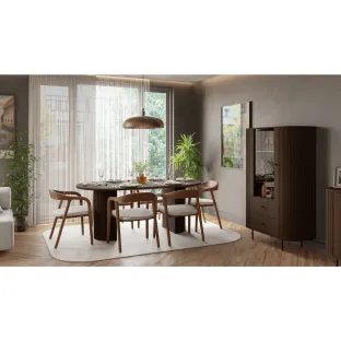 Masa Extensibila Ovalio, 100-144-188x100x75 h cm, Pal Melaminat/MDF, Stejar Dunin
