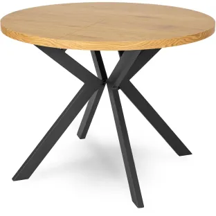 Masa Extensibila Peroni E, 100-250x100x75 h cm, Metal/MDF, Negru/Stejar Auriu