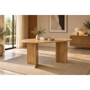 Masa Living Plato, 160x80x75 h cm, Pal Melaminat, Blat 25 MM grosime, Stejar