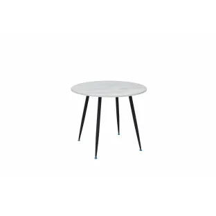 Masă rotundă ORBIS Ø90 × 75 cm – Negru/Alb tip Marmura