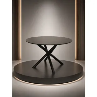 Masa Rotunda Ruby, Ø120x75 cm,  MDF Furniruit/Lemn de Cauciuc, Wenge