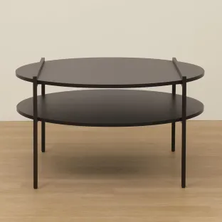 Masuta De Cafea Fjord, ⌀80x45 CM, Metal/Pal Melaminat, Negru
