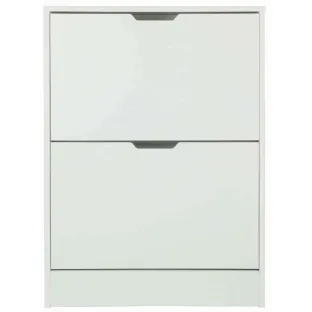 Pantofar Corry II, 2 sertare, 60x24x83 cm, Pal Melaminat/MDF, Alb Mat
