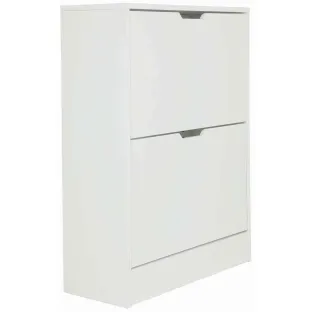 Pantofar Corry II, 2 sertare, 60x24x83 cm, Pal Melaminat/MDF, Alb Mat