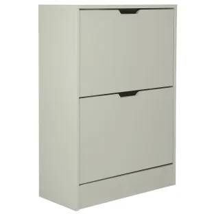 Pantofar Corry II, 2 sertare, 60x24x83 cm, Pal Melaminat/MDF, Gri
