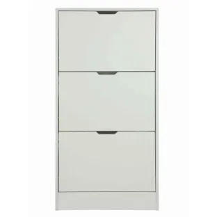 Pantofar Corry II, 3 sertare, 60x24x118 cm, Pal Melaminat/MDF, Alb Mat