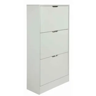 Pantofar Corry II, 3 sertare, 60x24x118 cm, Pal Melaminat/MDF, Alb Mat