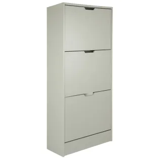 Pantofar Corry II, 3 sertare, 60x24x118 cm, Pal Melaminat/MDF, Gri Mat
