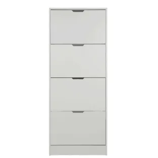 Pantofar Corry II, 4 sertare, 60x24x157 cm, Pal Melaminat/MDF, Alb