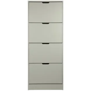 Pantofar Corry II, 4 sertare, 60x24x157 cm, Pal Melaminat/MDF, Gri Mat
