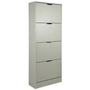 Pantofar Corry II, 4 sertare, 60x24x157 cm, Pal Melaminat/MDF, Gri Mat