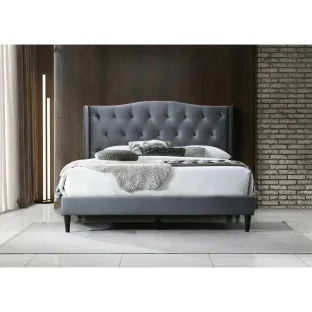 Pat Tapitat Elite, Stil Chesterfield, 140x200 cm, Catifea Gri