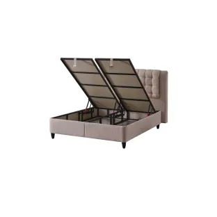 Pat Tapitat Zenith cu Somieră Rabatabilă, 160×200 cm, Beige