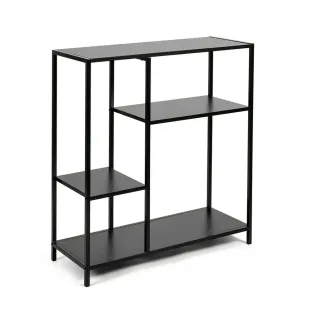 Raft Pentru Carti si Decoratiuni Arcana 400980, 80x30x86 h cm, Metal/Pal Melaminat, Negru