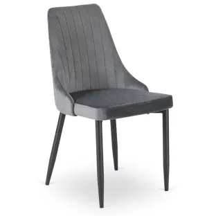 Scaun Badu, 53x59x87 H CM, Structura metalica, Gri/Negru