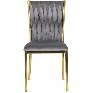 Scaun Daris, 48x58x94 H CM, Structura metalica, Gri/Auriu