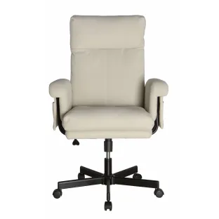 Scaun Ergonomic Velin, 74x73x107-116 CM, Baza metalica, Stofa, Crem