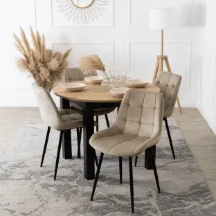 Scaun Kortina, 51.5x55x85 h cm, Catifea Beige