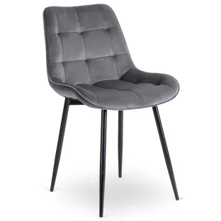 Scaun Kortina, 51.5x55x85 h cm, Catifea Gri