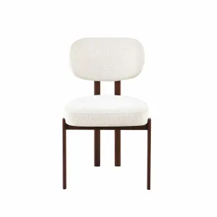 Scaun Living Ivoire A, 56.5x55.5x84.5 h cm,  Picior Metalic Dark Wood, Stofa Beige